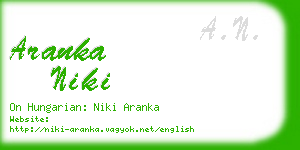aranka niki business card